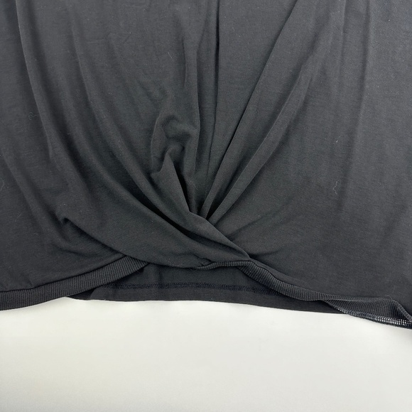 Time And Tru Blouse Womens XXXL (22) Black Cap Sleeve Twist Front - Picture 4 of 9